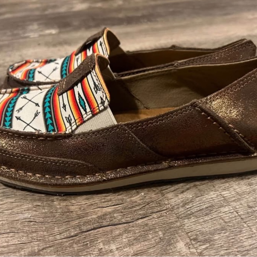 Ariat Brown And Multicolor Patterned Slip-Ons - image 2